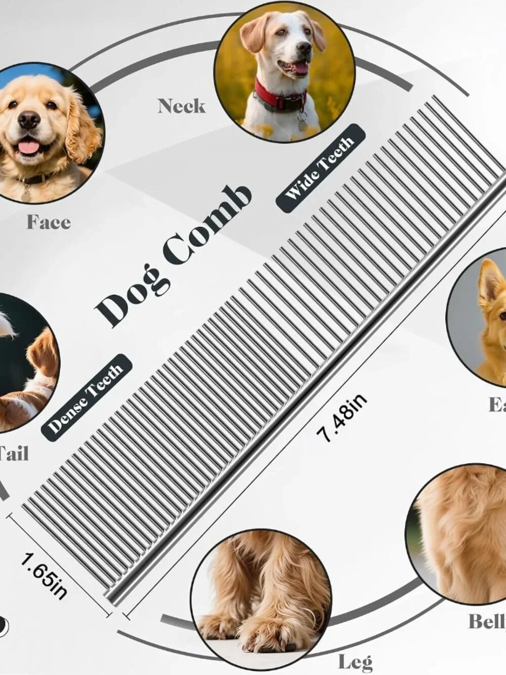 2PCS Slicker Brush for Dogs & Pet Comb,Professional Dog Grooming Brush
